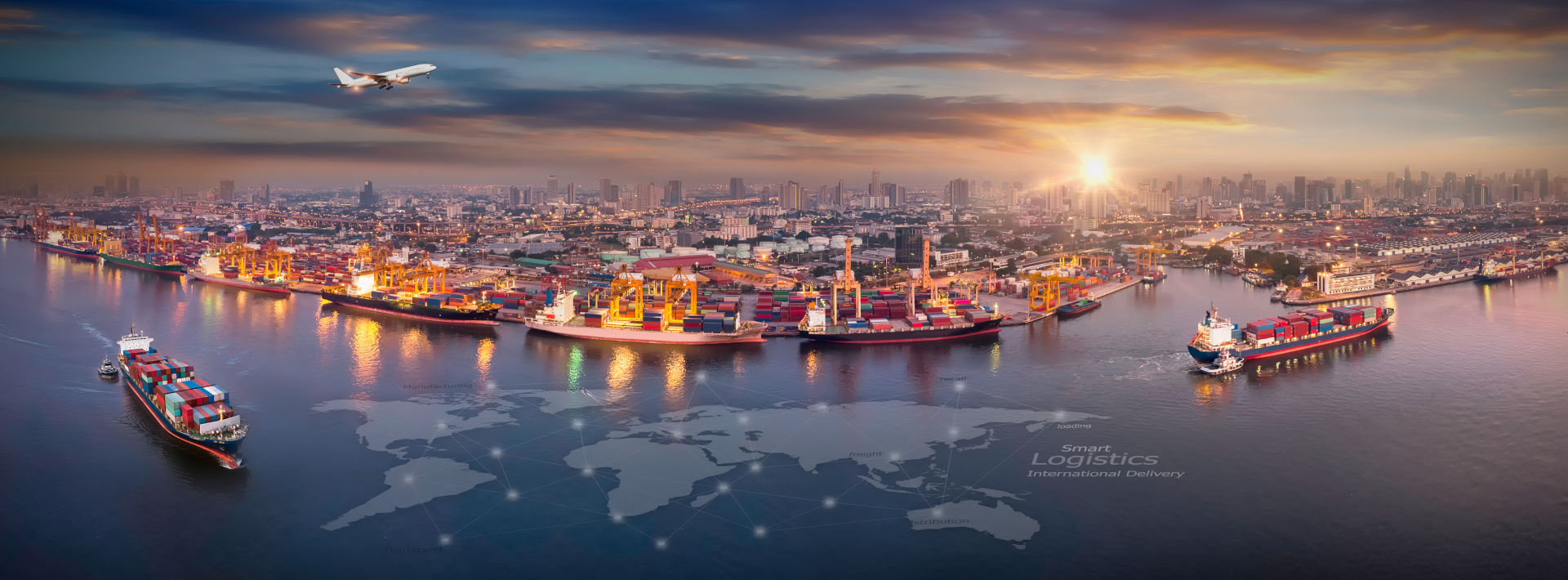 Aerial,View,And,Top,View,Cargo,Plane,Flying,Above,Ship